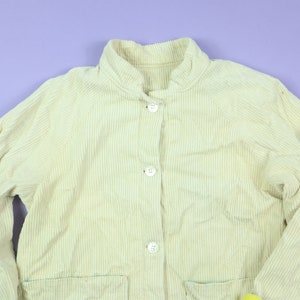 Beige Handmade cool Lining Corduroy 1980's Vintage Button Up Coat