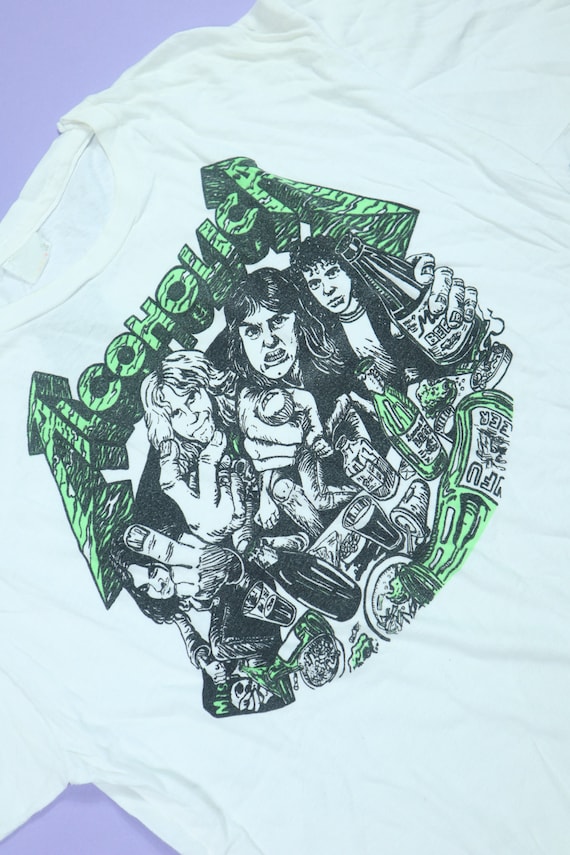 Metallica Alcoholica 1990's Vintage Tshirt - Gem