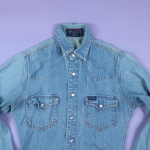 F.U&#39;s Shirts Chambray 1990&#39;s Vintage Button Up Shirt