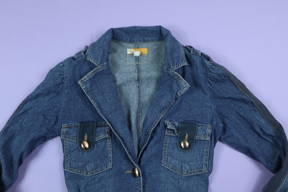 Tulle Belted 1990's Y2K Vintage Denim Jacket - image 1
