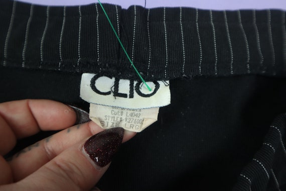Clio Stripped Black White 1990's Y2K Vintage Pants - image 4