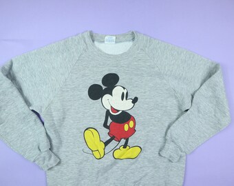 Klassisk Musse Pigg Disney 1980-tals vintage-tröja med rund hals