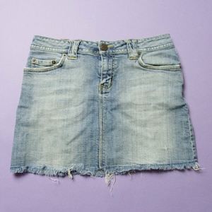 Denim Mini Faded 1990&#39;s Y2K Vintage Skirt