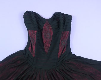 Betsey Johnson Collection Prom Lace Neon Pink Black Y2K Vintage Dress