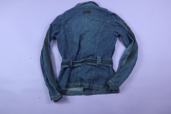 Tulle Belted 1990's Y2K Vintage Denim Jacket - image 5