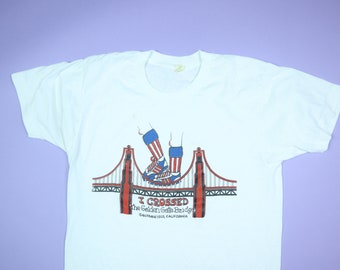 I Crossed The Golden Gate Bridge 1980's Vintage T-Shirt