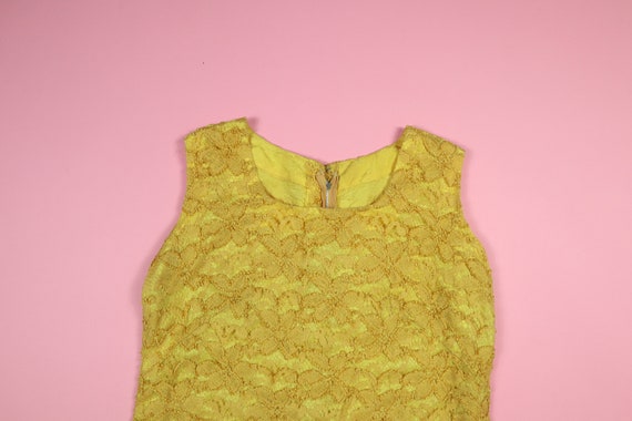 Yellow Lace 1970s Vintage Dress - image 1