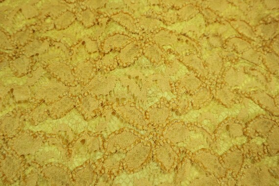 Yellow Lace 1970s Vintage Dress - image 3