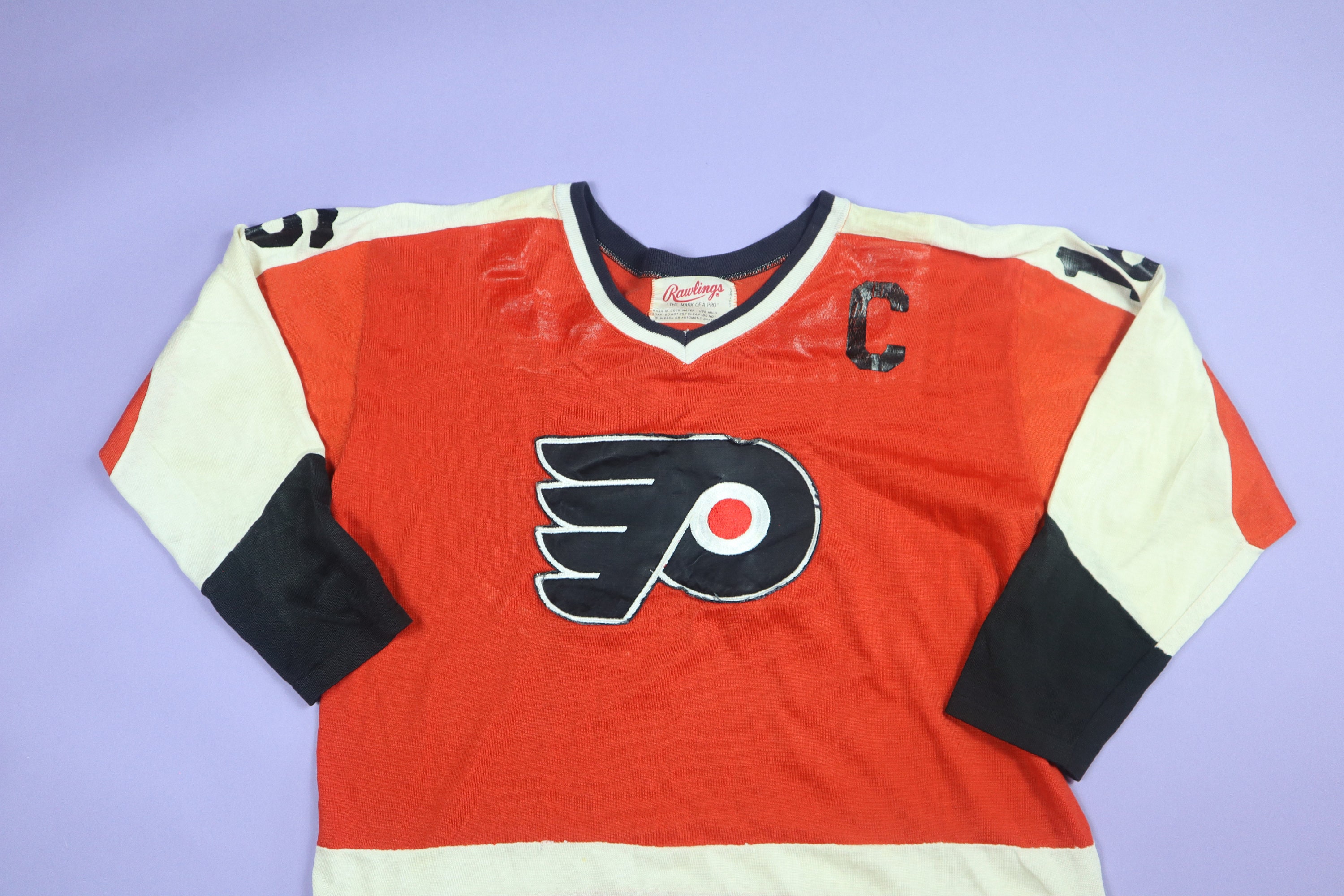 VINTAGE 90s Philadelphia Flyers Purple Practice Jersey Youth XL Hockey NHL  