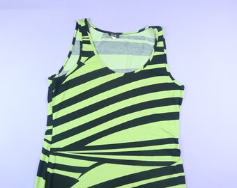 Robe D'été Sans Manches GB - Motif Géométrique Jaune/noir/rose - Taille Small (A2), Occasion Très Bon état