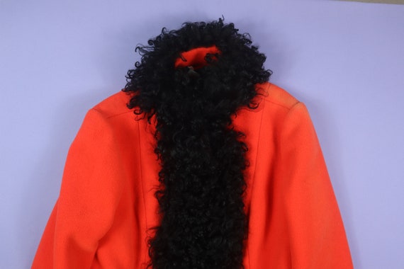 Long Red Faux Fur 1980's Vintage Coat - image 1