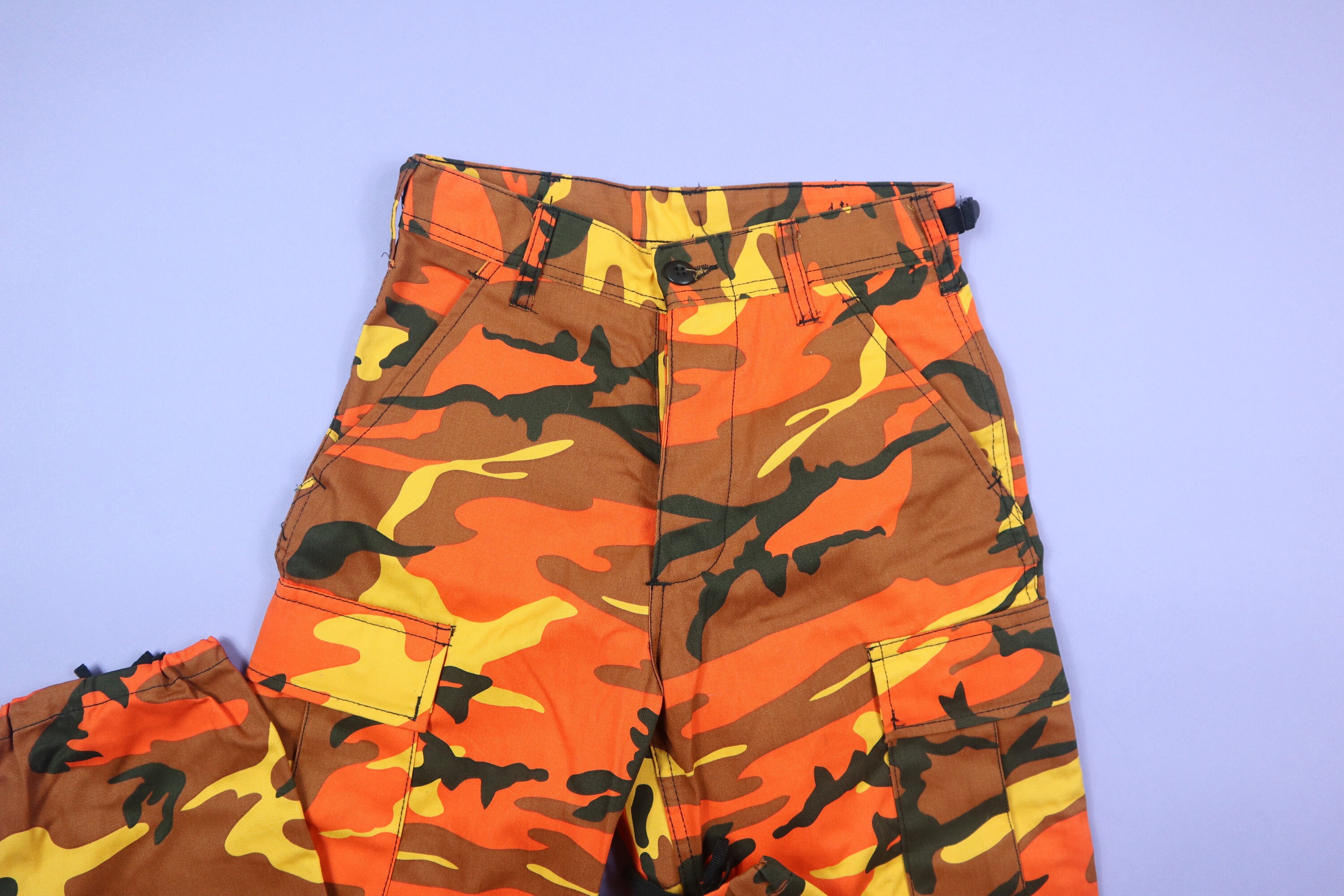 Orange Camo Camouflage 1990's Y2K Vintage Cargo Pants 