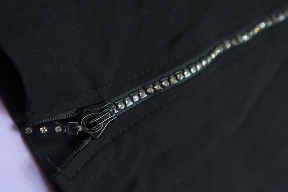 Sabona Black Rhinestones Zipper 1990's Y2K Vintag… - image 3