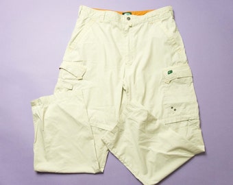 Cargo Rave Beige Zipper Pants Shorts Point Zero 1990's Y2K Vintage Pants