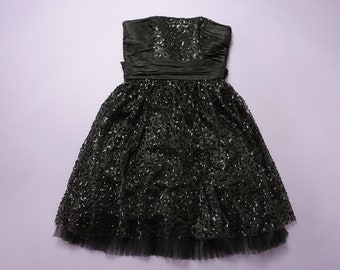 Betsey Johnson Collection Alternative Goth Prom Bow Coquette Lace Black Y2K Vintage Dress