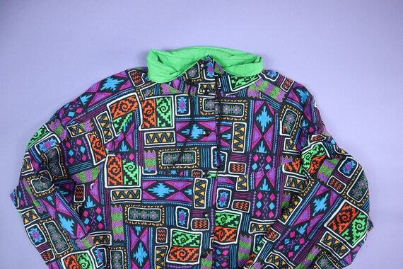 Neon Print Jantzen All Over Print 1990's Vintage … - image 1