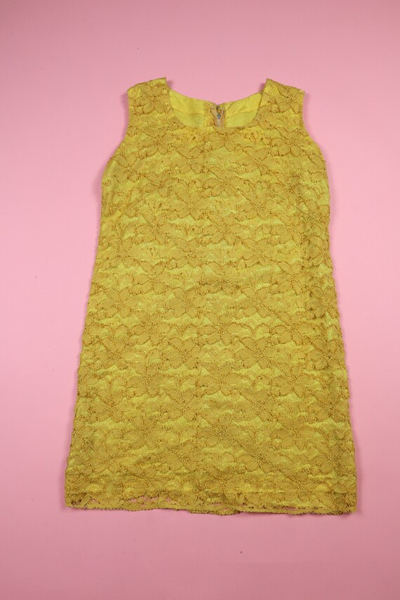 Yellow Lace 1970s Vintage Dress - image 2