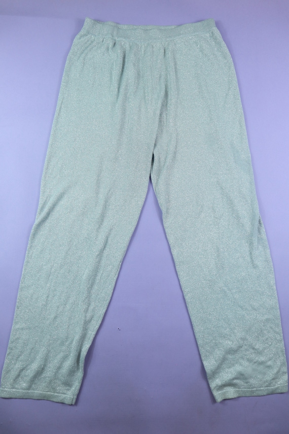 Sparkly Silver 1980's Vintage Sweat Pants - image 2