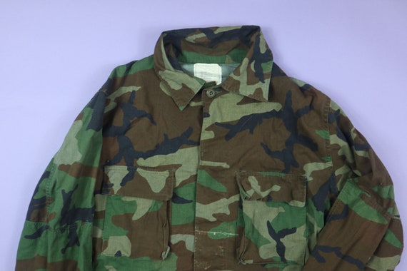 Green Camo Army 1990's Vintage Jacket - image 1
