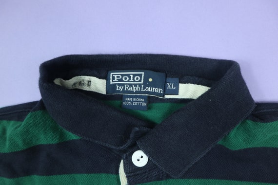 Polo Ralph Lauren Green Striped Y2K Vintage Butto… - image 3