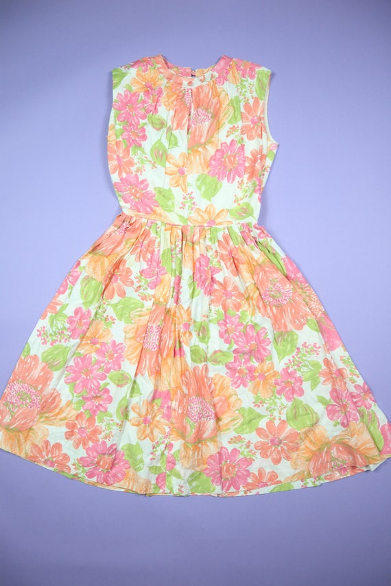 Pastel Big Floral Handmade 1960's/1970's Vintage … - image 3