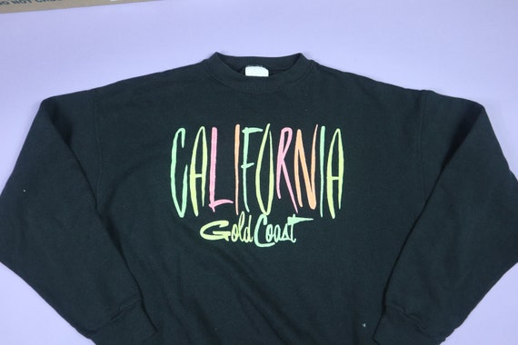California Gold Coast Neon 1990's Vintage Crewnec… - image 1