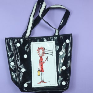 Best Stressed Polka Dot Funny 1990's Vinyl Purse