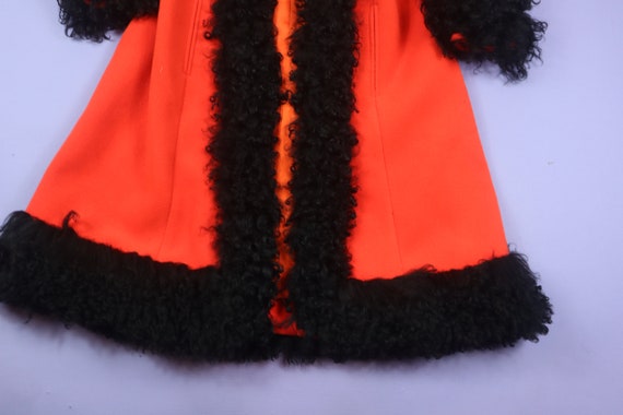 Long Red Faux Fur 1980's Vintage Coat - image 5