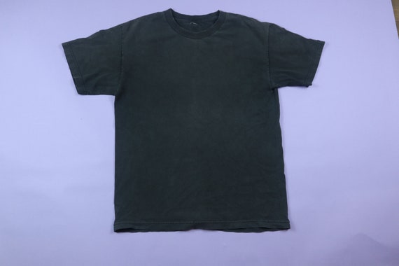 Black Blank 1990's Vintage Pocket T-Shirt - image 2