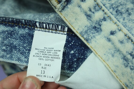Mixed Blue Acid Wash Side Buttons 1990's Y2K Vint… - image 3