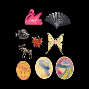 PICK ONE or MORE! Assorted Animals Butterfly Cute Quirky Vintage Lapel Pins