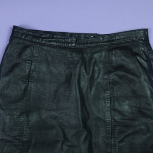 Black Leather 1980&#39;s Vintage Skirt