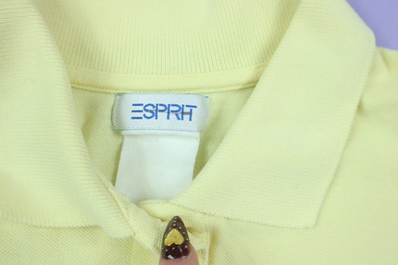 Esprit Yellow Vintage Polo Button Up Shirt - image 4