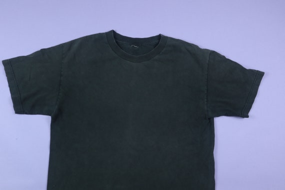 Black Blank 1990's Vintage Pocket T-Shirt - image 1