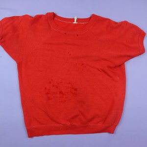 Red Trashed 1980's Vintage Crewneck Sweatshirt