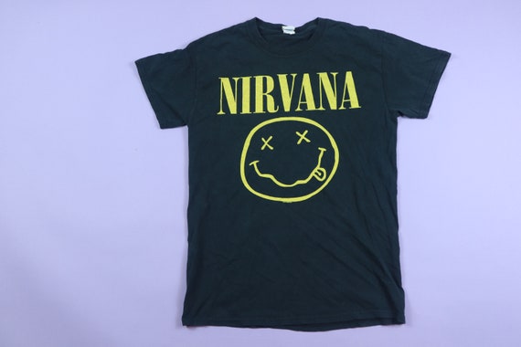 Nirvana Kurt Cobain Smiley Face Y2K T-Shirt - Gem