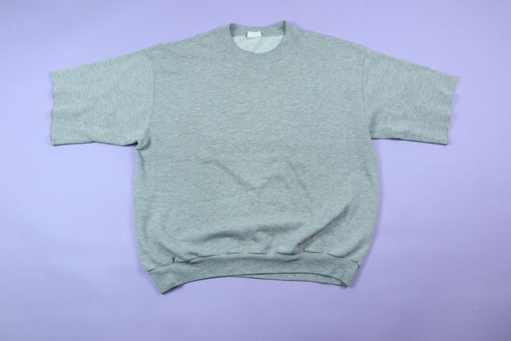Vintage 90'S BASSETT-WALKER plain blank sweatshirt, made in the USA, size L, men's cotton navy blue type Vintage Second Hand