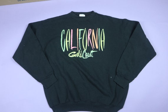 California Gold Coast Neon 1990's Vintage Crewnec… - image 2