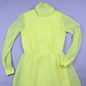 Pleated Miss Elliette Yellow 1960&#39;s/1970&#39;s Vintage Dress