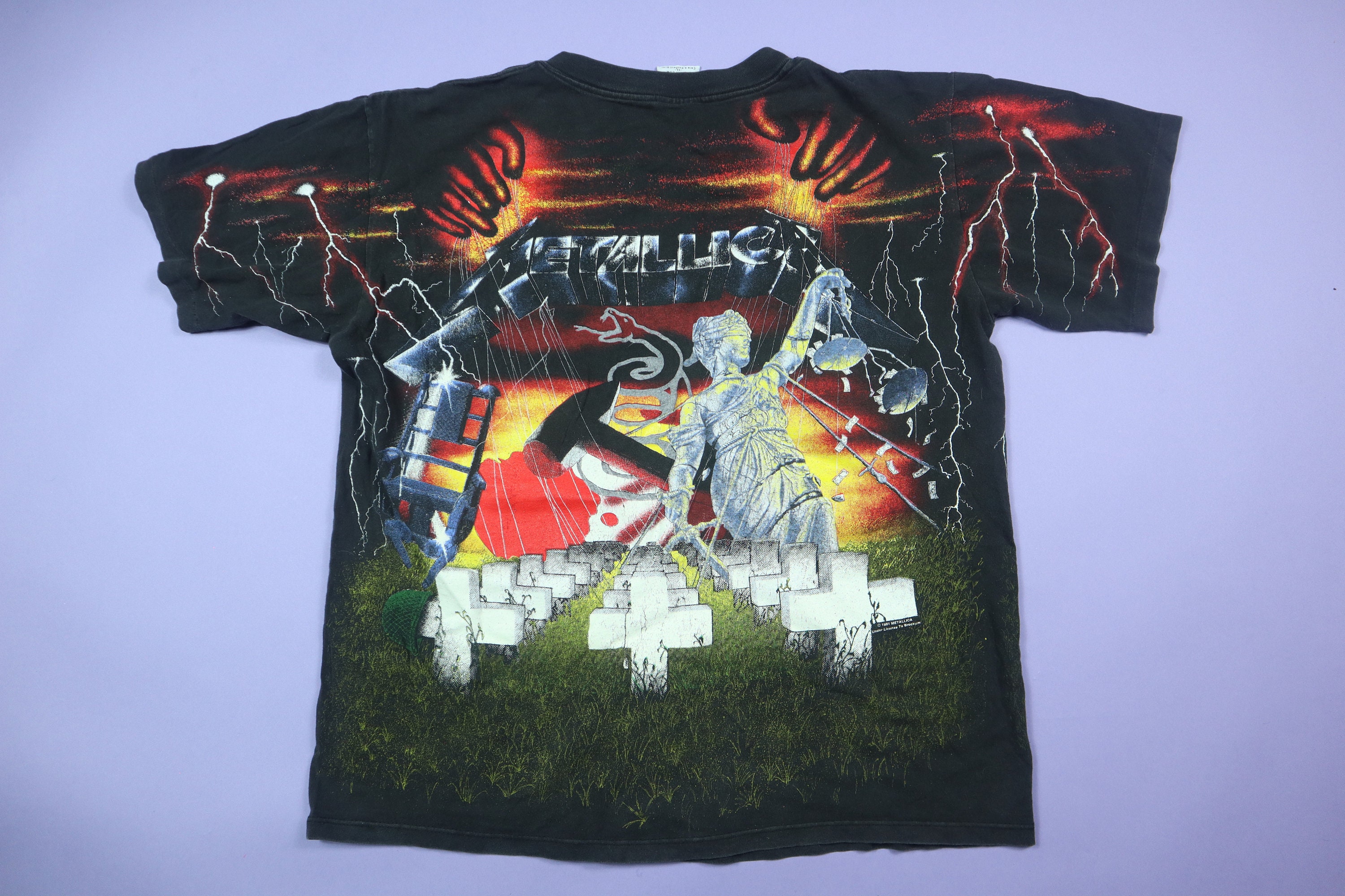 LLICA 希少 1991 ALLOVER バンドTシャツ XL Vintage VTG 1991 Metallica Shirt All Over Print Size XL Brockum | eBay