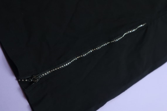Sabona Black Rhinestones Zipper 1990's Y2K Vintag… - image 2