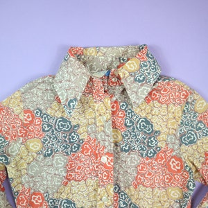 Sears PermaPrest Psychedelic 1970er Vintage Button Up Shirt