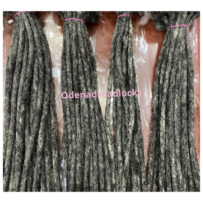 Salt and Pepper Handmade Human Hair Dreadlocks Extensions Made Etsy UK