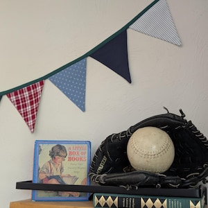 Vintage Summer Camp / Jungenzimmer Wimpelkette / Handgemachte Ralph Lauren inspirierte Kinderzimmer Dekoration / Klassische Wimpelkette / Tartan Plaid Wimpelkette