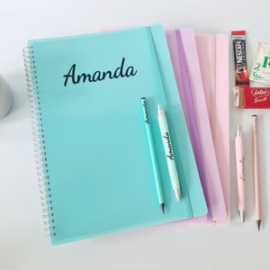 PERSONALISED A4 NOTEBOOK SET. Letterbox gift, employee appreciation, end of year teacher present. Party favour, writers stationery pack.