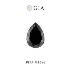 Diamante nero naturale certificato GIA da 7,63 mm e 0,95 ct / taglio brillante a pera / pietra nera di alta qualità / pronto per la spedizione / SKU 006737
