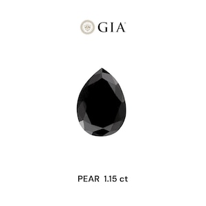 Diamante nero naturale certificato GIA da 8,48 mm e 1,15 ct / taglio brillante a pera / pietra nera di alta qualità / pronto per la spedizione / SKU 006176