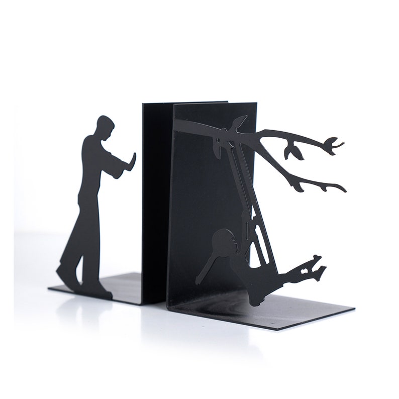 Father/daughter Metal Book Holder Black Metal Bookend Set Etsy