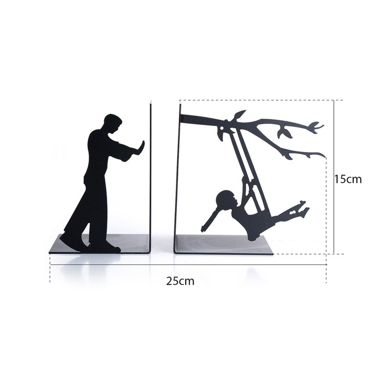 Father/daughter Metal Book Holder Black Metal Bookend Set Etsy