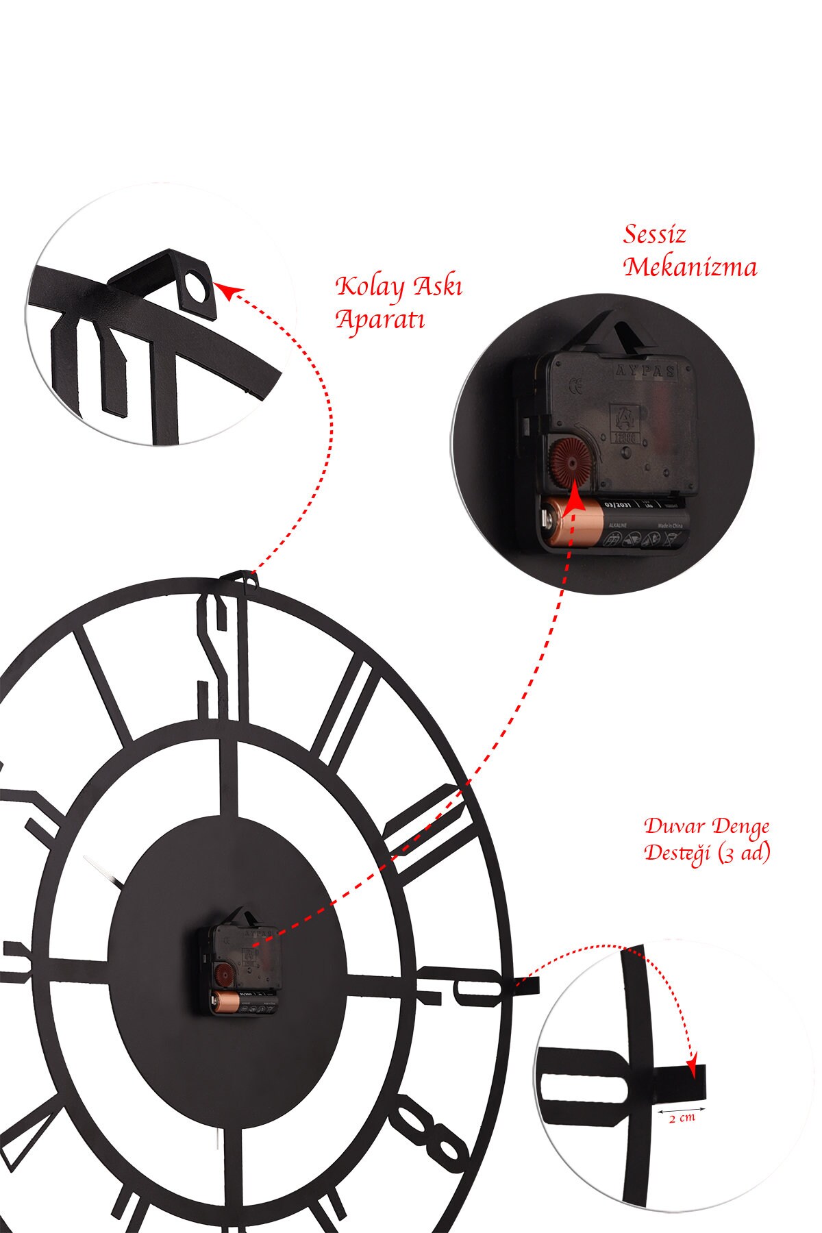 Black Wall Clock With Roman Numeral Classic Round Wall Clock Etsy